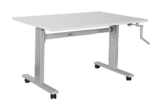 Dila GmbH Bürotisch Schreibtisch manuell höhenverstellbar mit grauen Tischgestell Workstation Büromöbel Arbeitstisch Produktionstisch (100 x 80 cm, Lichtgrau) - 1