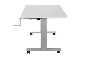 Dila GmbH Bürotisch Schreibtisch manuell höhenverstellbar mit grauen Tischgestell Workstation Büromöbel Arbeitstisch Produktionstisch (100 x 80 cm, Lichtgrau) - 5