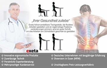 Exeta ergoEASY Elektrisch höhenverstellbarer Schreibtisch Gestell + Tischplatte melamin beschichtet (120cm x 75cm x 2,5cm),Memory-Funkt. und Softstart/-Stopp, Größe ideal für Homeoffice - 6