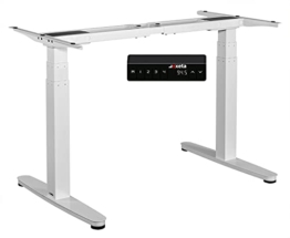 Exeta ergoSMART Elektrisch höhenverstellbarer Schreibtisch mit 2 Motoren, 3-Fach-Teleskop, Memory-Funkt. und Softstart/-stopp, höhenverstellbares Tischgestell (White) - 1