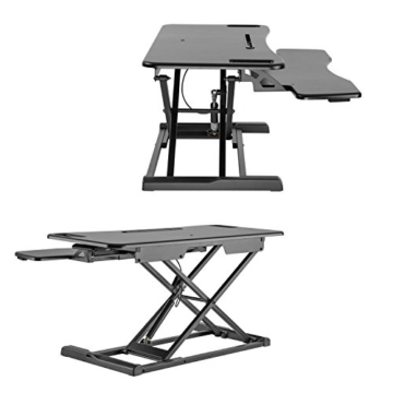 Exeta Höhenverstellbarer Steh-Sitz Tischaufsatz Schreibtisch. (Model 2021) Höhenverstellbarer Schreibtisch // in schwarz - 3