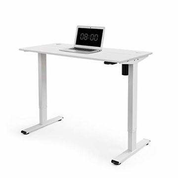 Flexispot EG1 Höhenverstellbarer Schreibtisch Elektrisch 2-Fach-Teleskop mit Tischplatte (White,Gestell Weiß, 100 x 60 cm) - 3