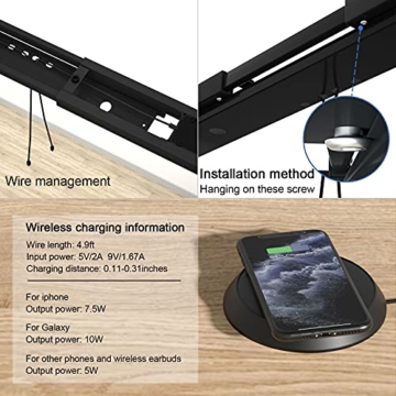HAIAOJIA Höhenverstellbarer Schreibtisch Elektrisch Load 125 kg Höhenverstellbar Tischgestell 2 Motoren 2-Bühne Standing Desk Sitz-steh-Schreibtisch mit 4 Memory Funktion (Schwarz) - 5