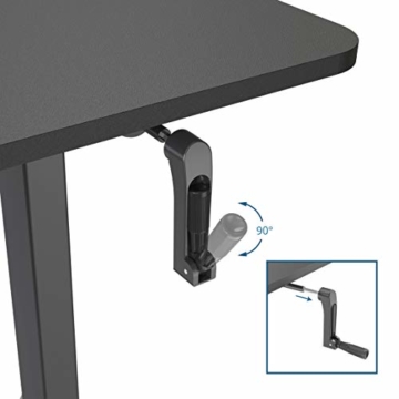 hjh OFFICE 802115 Schreibtisch höhenverstellbar 120x60 cm Stand CR Schwarz Computertisch manuell verstellbar - 4