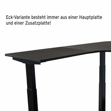HORI® Eck-Schreibtisch PC Computertisch oder als Arbeitstisch mit elektrisch höhenverstellbarem Tischgestell I Maße: 180 x 180 x 74 cm | bis 120 kg I Schwarzes Eck-Tischgestell mit anthraziter Platte - 3