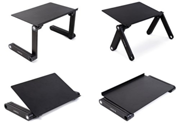 Lavolta Laptop Ständer Höhenverstellbar Zum Zusammenklappen - Notebook Ständer Betttisch Kompatibel mit Alle Laptops - Aluminium - Schwarz - 8