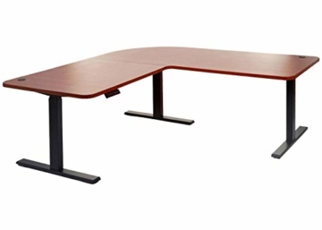 Mendler Eck-Schreibtisch HWC-D40, Computertisch, elektrisch höhenverstellbar 178x178cm 84kg - Natur, schwarz - 5