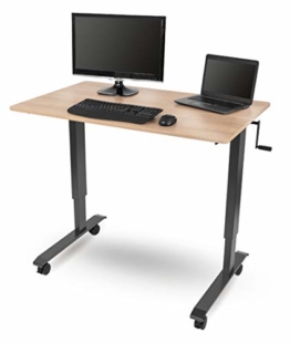 Stand Up Desk Store Höhenverstellbarer Schreibtisch (Rahmen anthrazit/Natürliche Walnuss, Schreibtisch Länge: 120cm) - 1