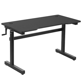 Vinsetto Schreibtisch Computertisch höhenverstellbar Handkurbellift Stehschreibtisch Bürotisch Verstellbare Fußstützen MDF Metall Schwarz 120 x 60 x 72-117 cm - 1